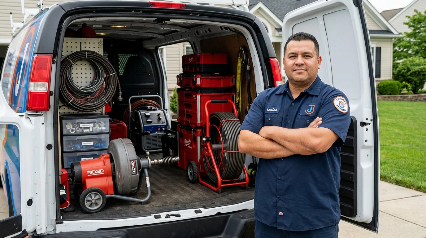 Professional drain cleaning equipment and Johns Plumbing LLC plumber in Stillwater
