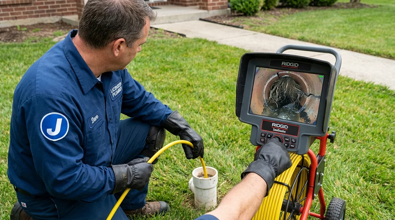 Sewer camera inspection being performed by Johns Plumbing LLC in Stillwater